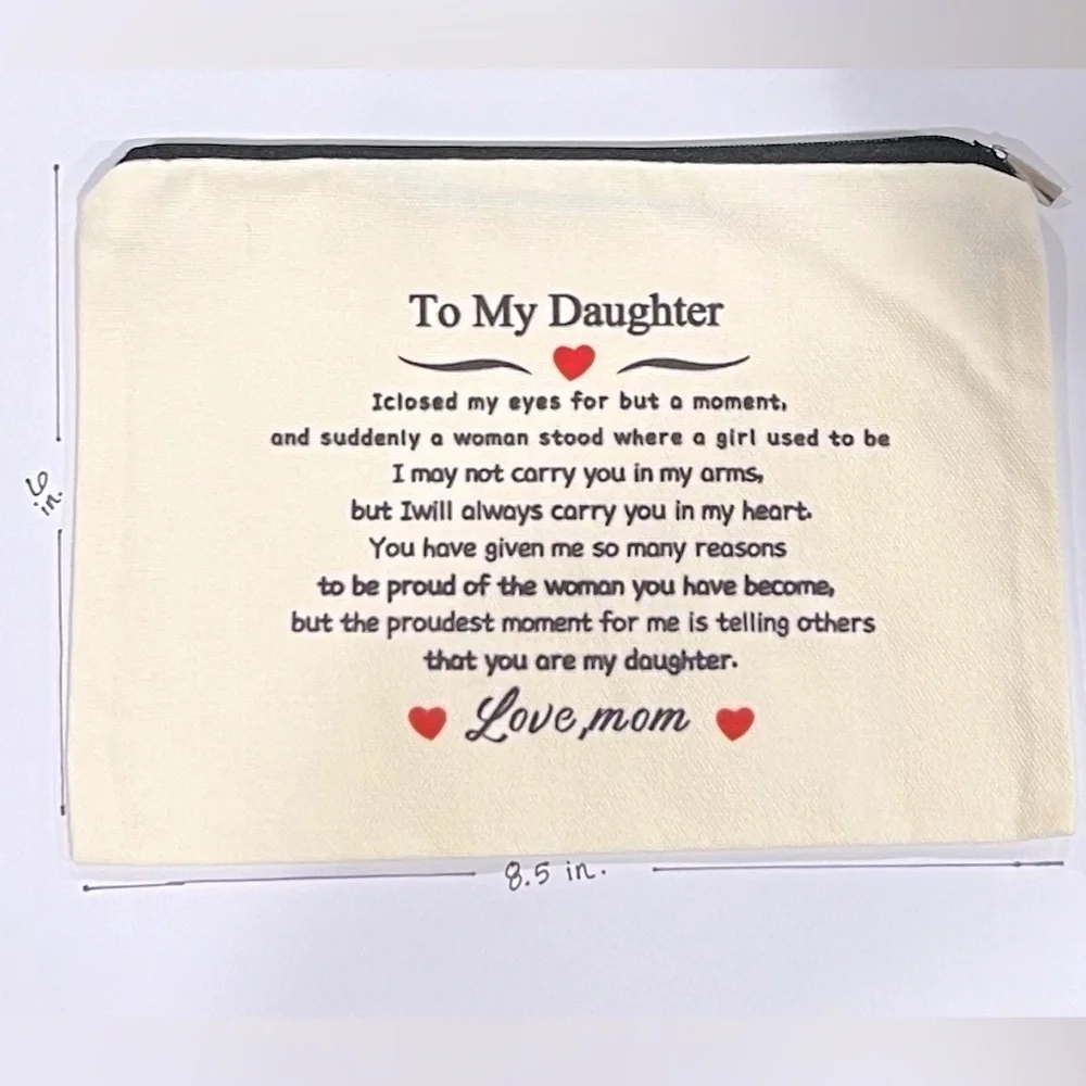 To My Daughter Makeup Travel Cosmetic Bag
